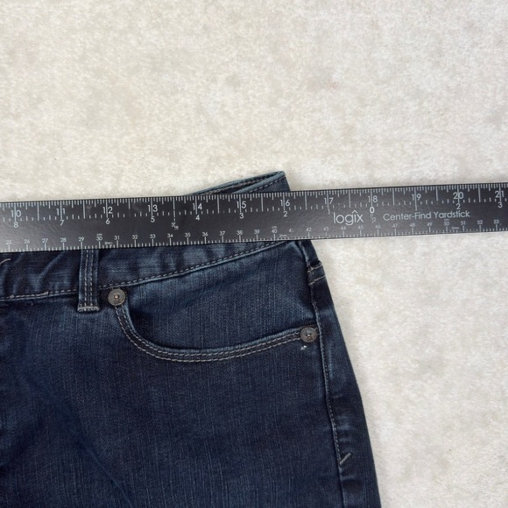 VTG Coldwater Creek Shorts Womens 12 Natural Fit Board Jeans Stretch Dark Wash - Picture 4 of 11